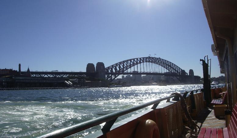 sydney harbour bridge from the ferry service